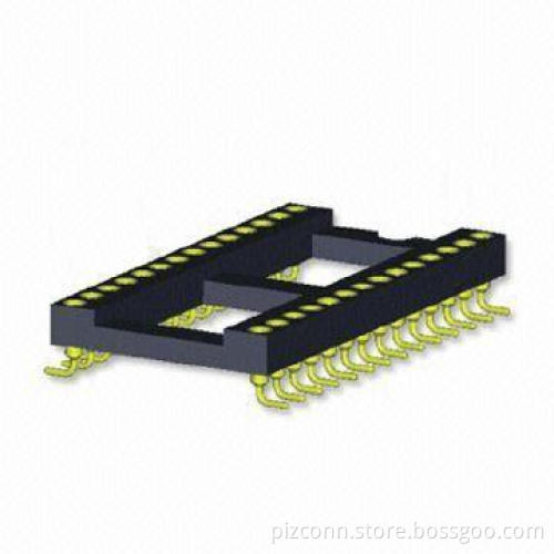 2.54mm IC Socket with Tube Package, 4.2 to 7.43mm Pin Length, and 3.0mm Height